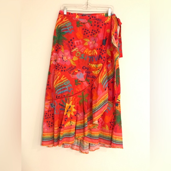 NWOT Farm Rio Printed Wrap Maxi Skirt // Size L - Picture 5 of 13